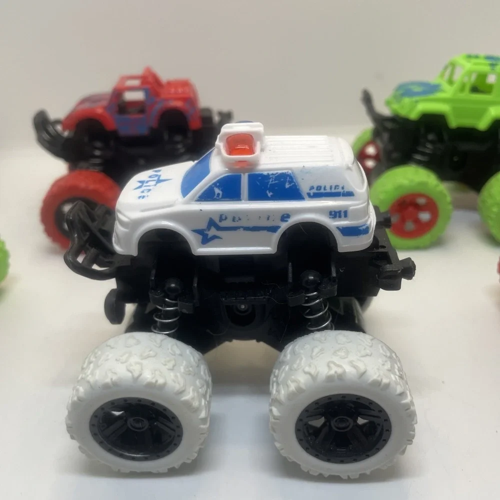 4wd monster truck cars push and go toy trucks friction‎ powered cars 5 In Total